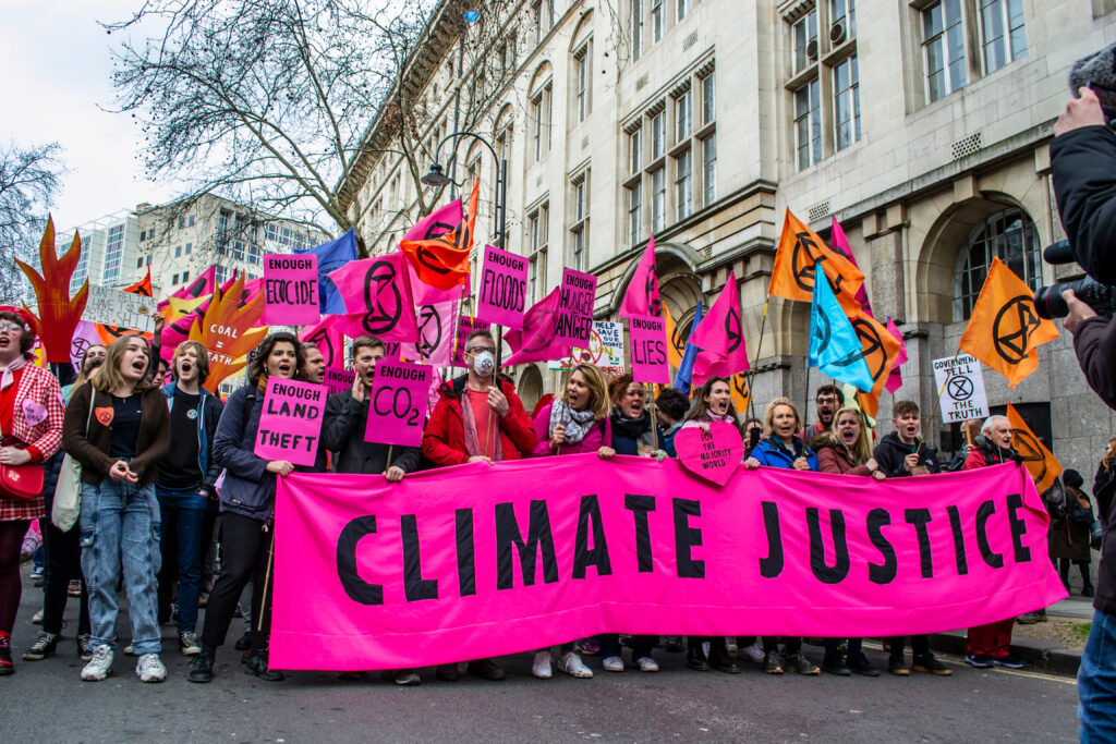 Picture of UK crowd advocating climate change