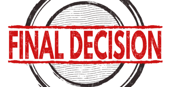 "final decision" within bullseye